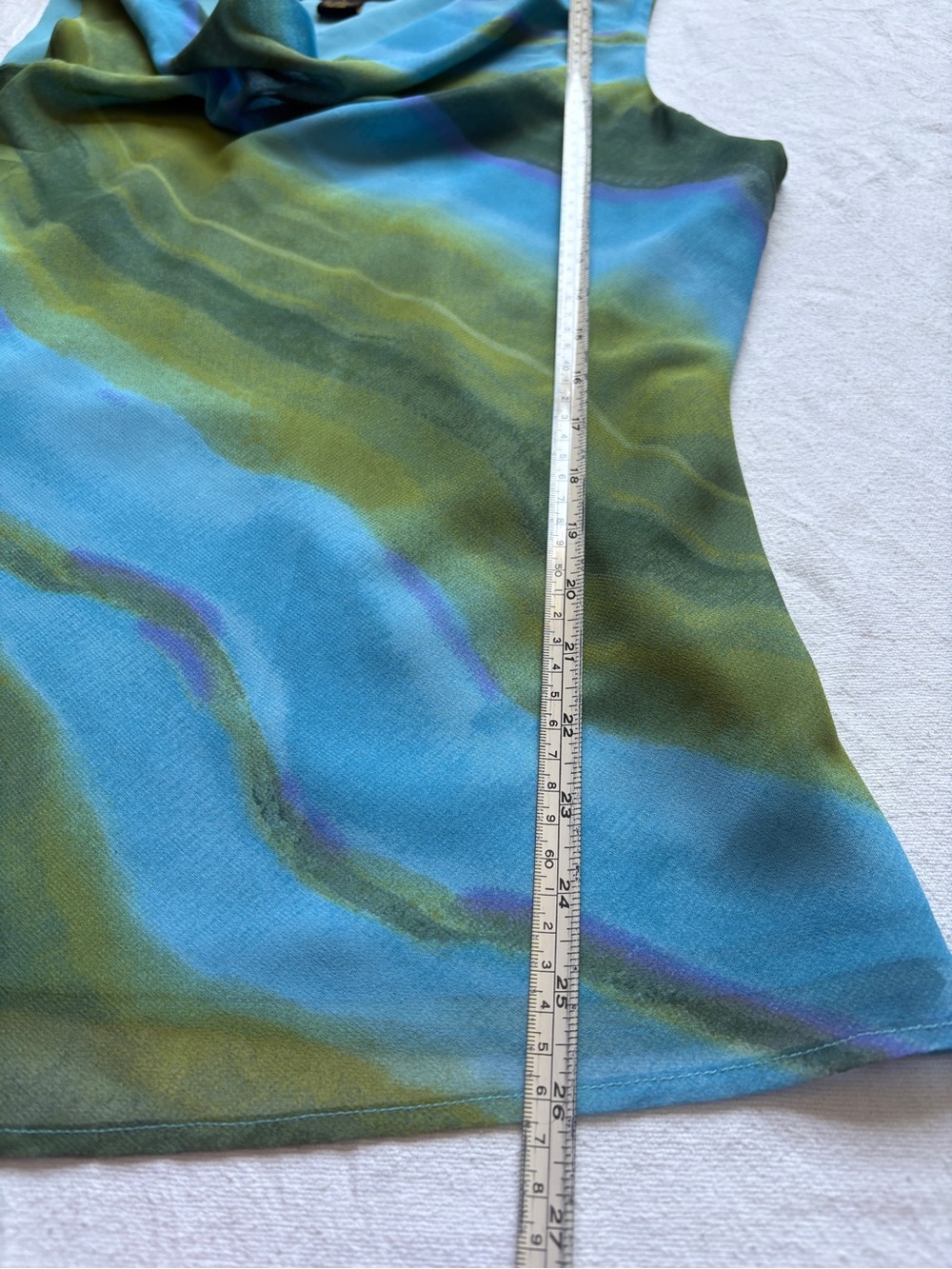 Mirasol Bright Blue Sleeveless Cowl Neck Top SZ L, elegant, cena, cóctel - Picture 8 of 12
